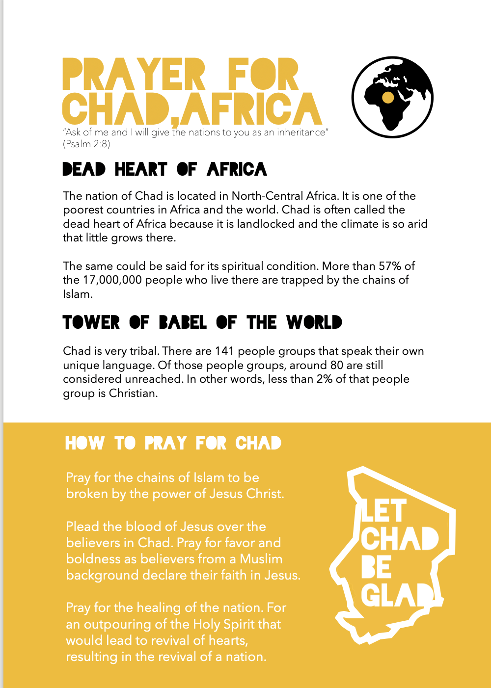 Pray for Chad Africa
